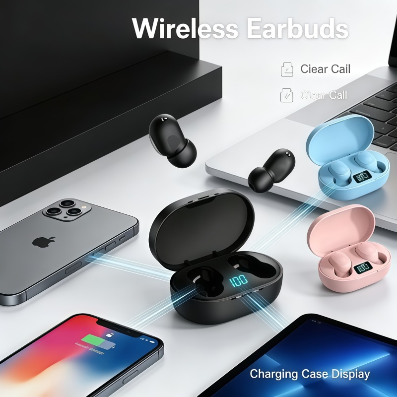 Bluetooth Headset On Ear - سماعات أذن لاسلكية E6S TWS جديدة