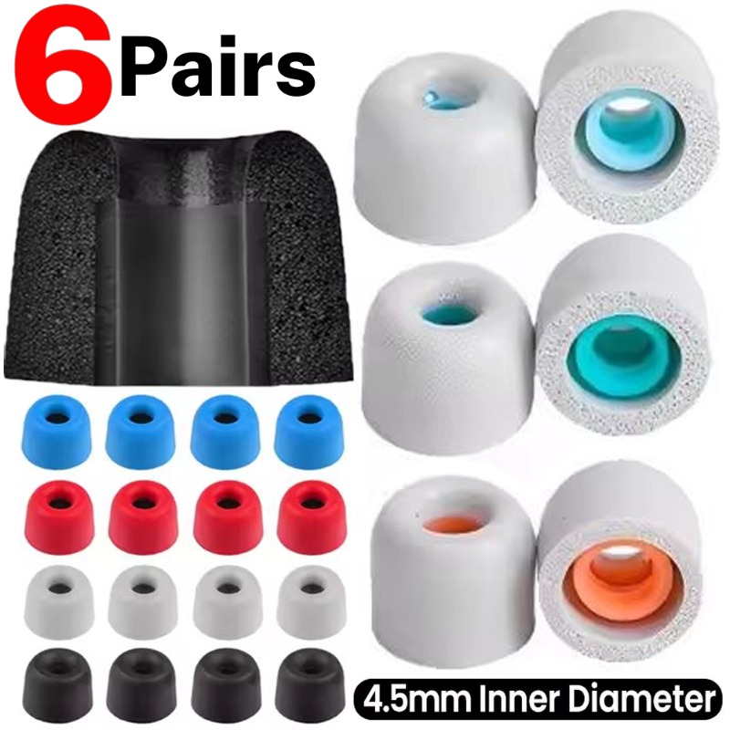 Earphone Foam Tip - 6/1Pairs لينة رغوة الذاكرة سماعات الأذن
