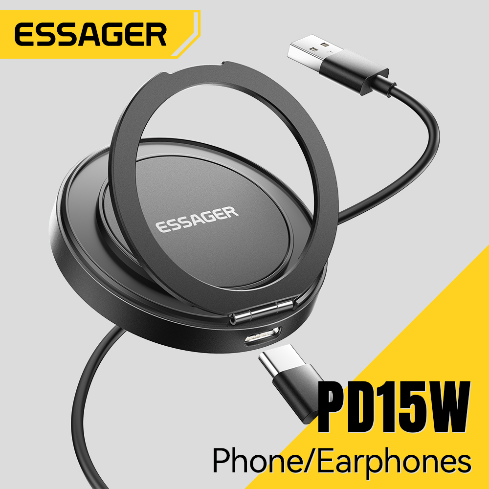 Usb C Earphone - Essager شاحن لاسلكي مغناطيسي 15 وات