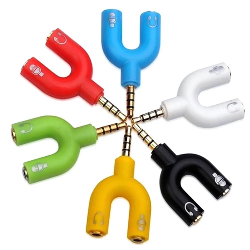 Earphone Splitter Jack - 1 قطعة المزدوج 3.5 مللي متر