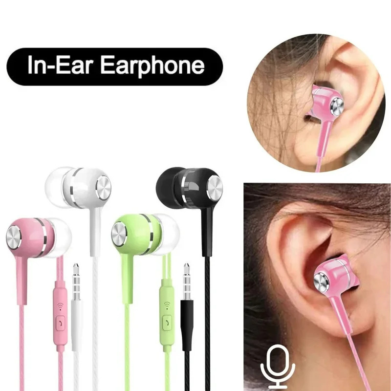Wired Earphone Mic - سماعات أذن سلكية 3.5 ملم مع