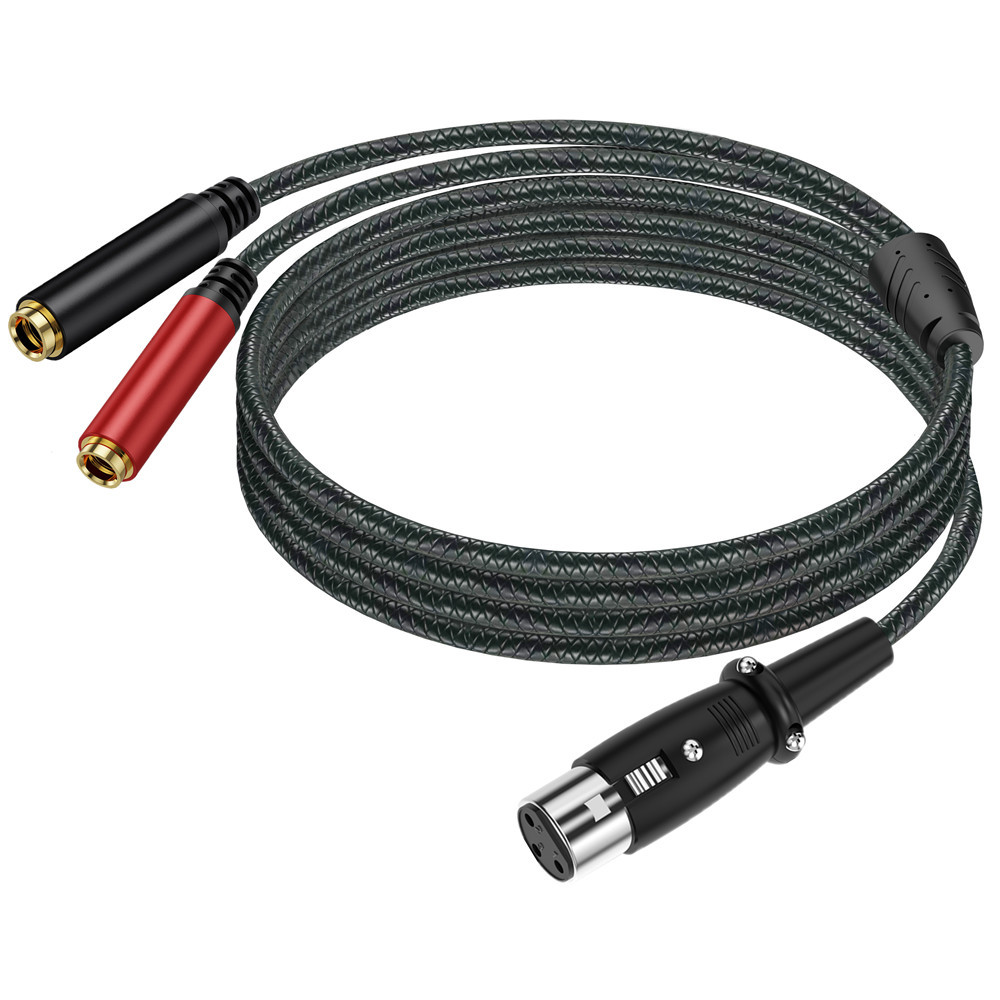 كابل تقسيم الصوت من 3Pin XLR أ - مراجعة Earphone Splitter Jack وسعره