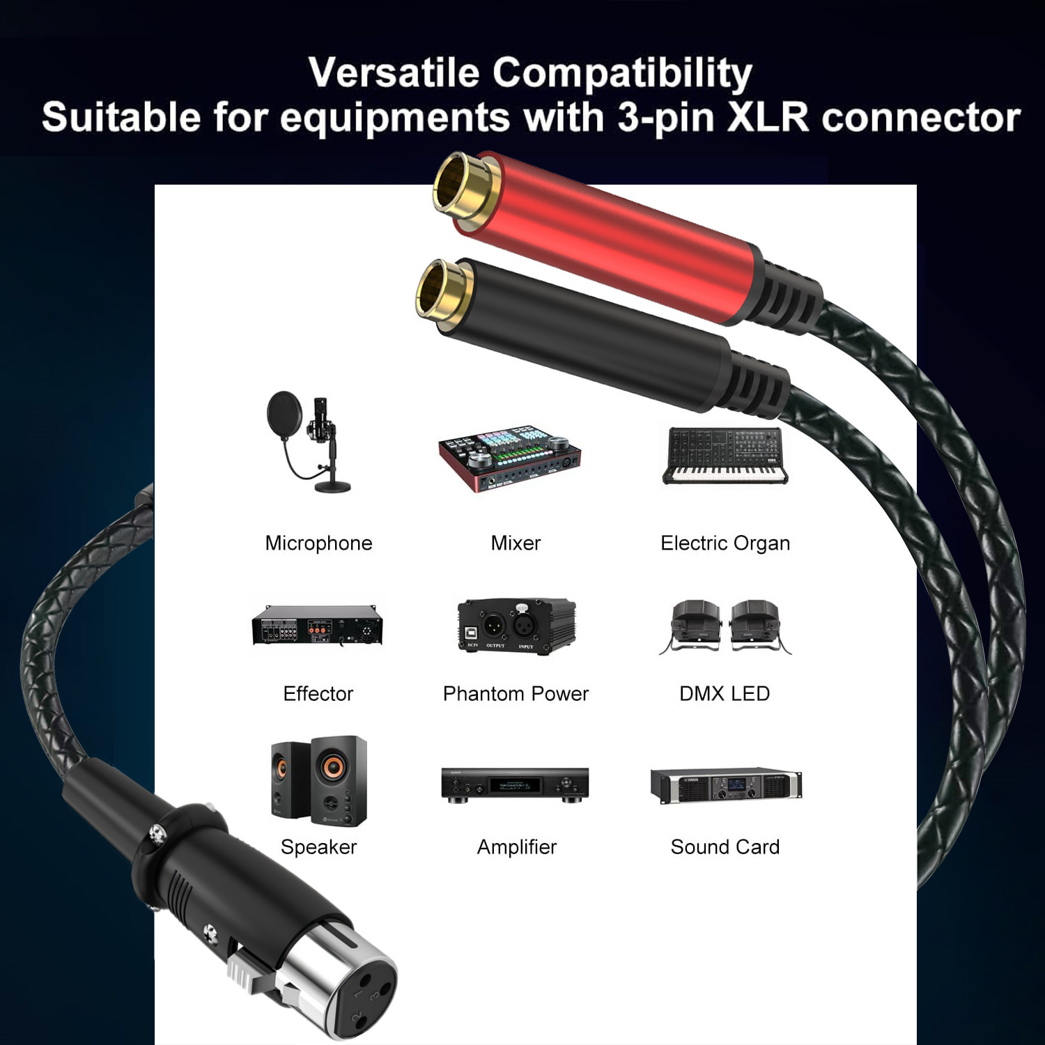 كابل تقسيم الصوت من 3Pin XLR أ - مراجعة Earphone Splitter Jack وسعره