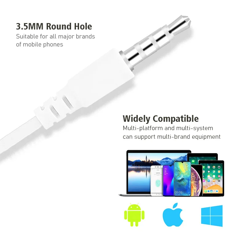 سماعات أذن ستيريو عالمية 3.5 م - مراجعة Wired Earphone Mic وسعره