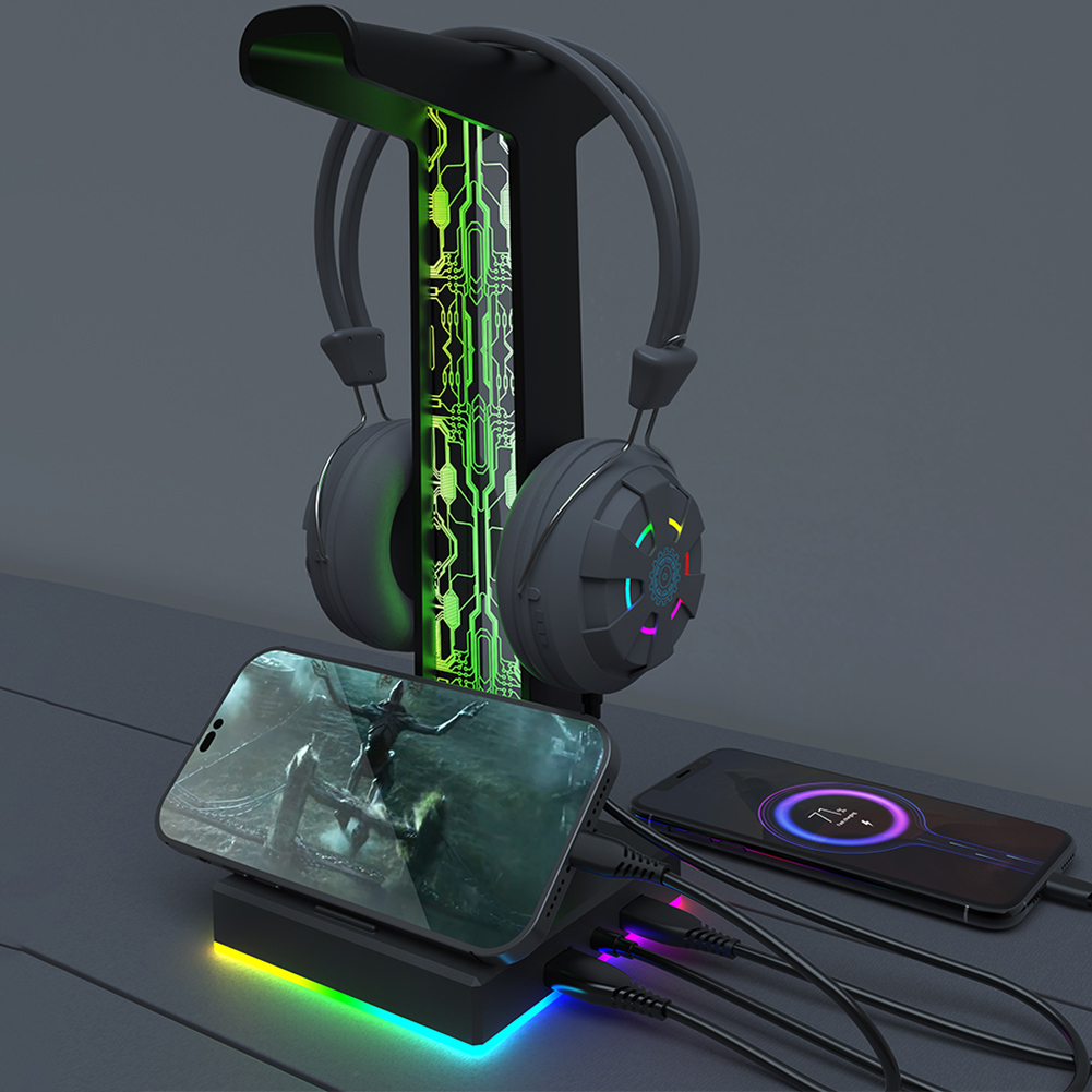حامل سماعة رأس للألعاب RGB ، م - مراجعة Headphone Stand Desk وسعره