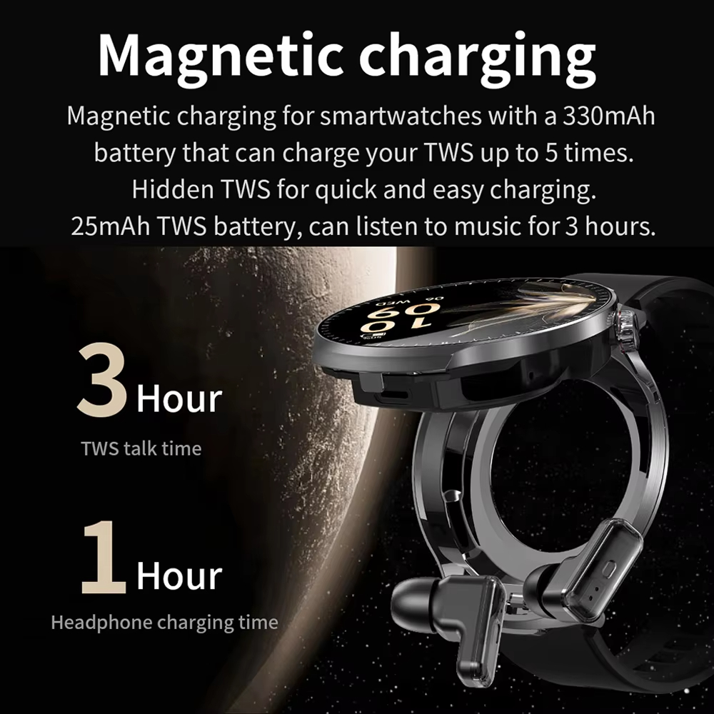 ساعة ذكية LIGE 2 في 1 مع سماعا - مراجعة Wireless Earbuds Tws وسعره
